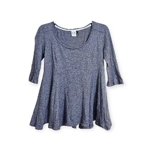 Akemi + Kin Heather Gray Half Sleeve Cotton Tailored Oversized Peplum Size XS